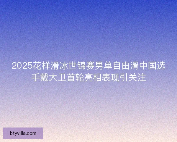 2025花样滑冰世锦赛男单自由滑中国选手戴大卫首轮亮相表现引关注